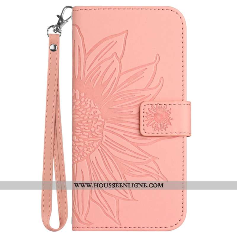 Housse Samsung Galaxy S25 Edge Empreinte Tournesol à Lanière