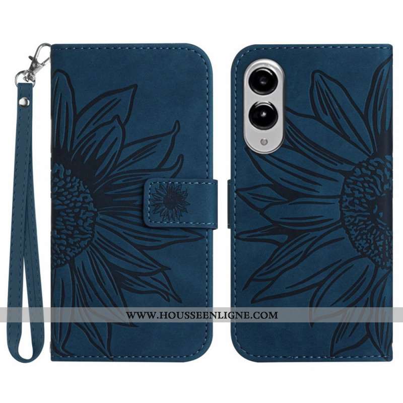 Housse Samsung Galaxy S25 Edge Empreinte Tournesol à Lanière