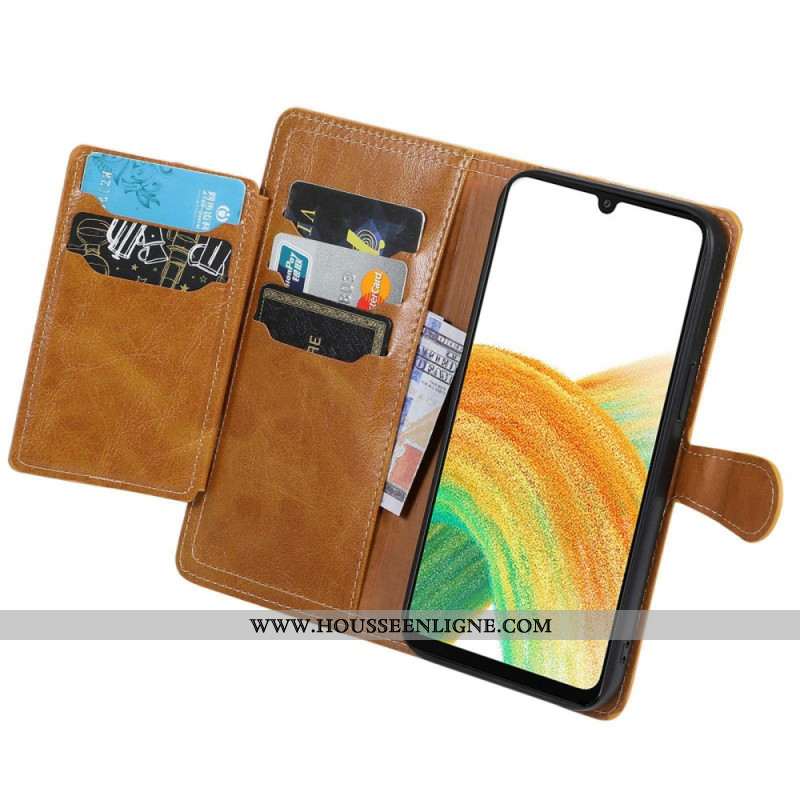 Housse Samsung Galaxy S25 Edge Fermeture Éclair et Porte-Cartes