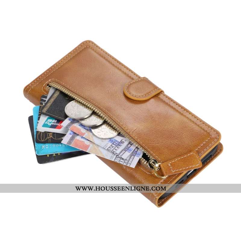 Housse Samsung Galaxy S25 Edge Fermeture Éclair et Porte-Cartes