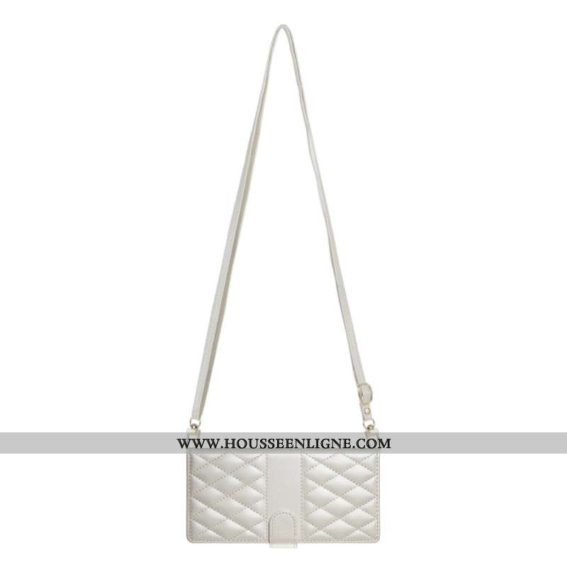 Housse Samsung Galaxy S25 Edge Matelassée avec Lanière et Bandoulière