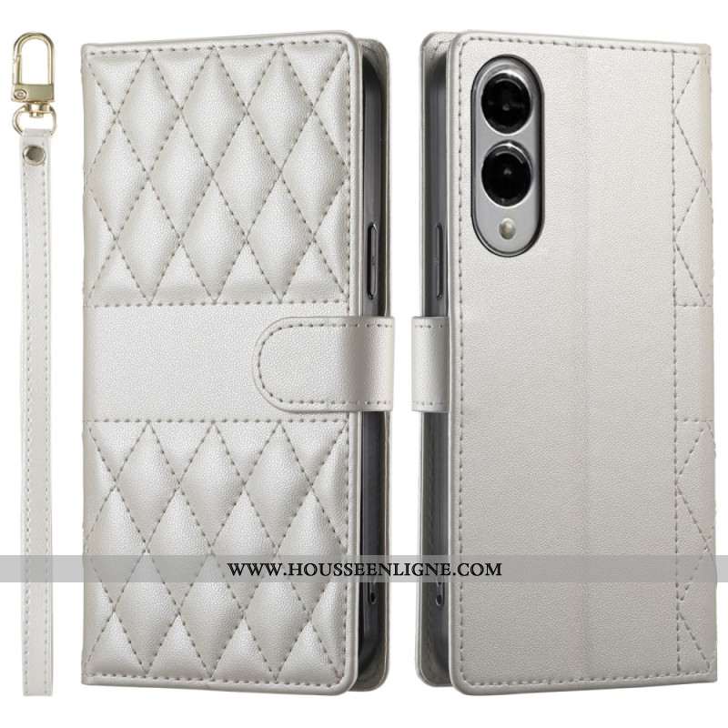 Housse Samsung Galaxy S25 Edge Matelassée avec Lanière et Bandoulière