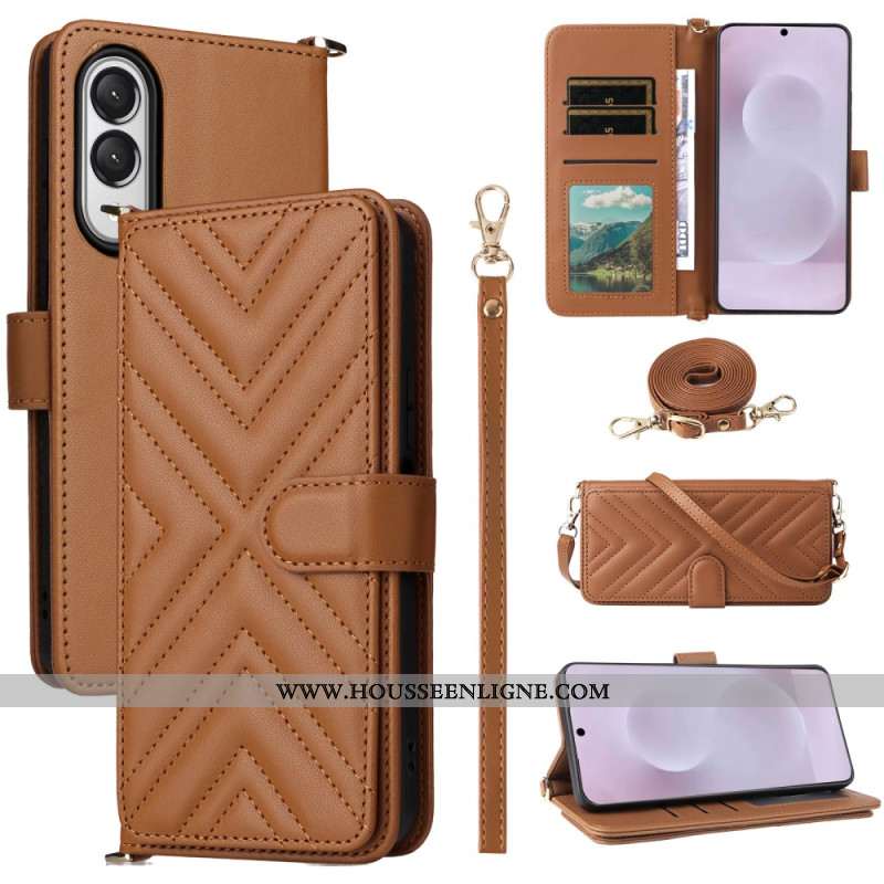 Housse Samsung Galaxy S25 Edge Matelassée avec Lanière et Bandoulière