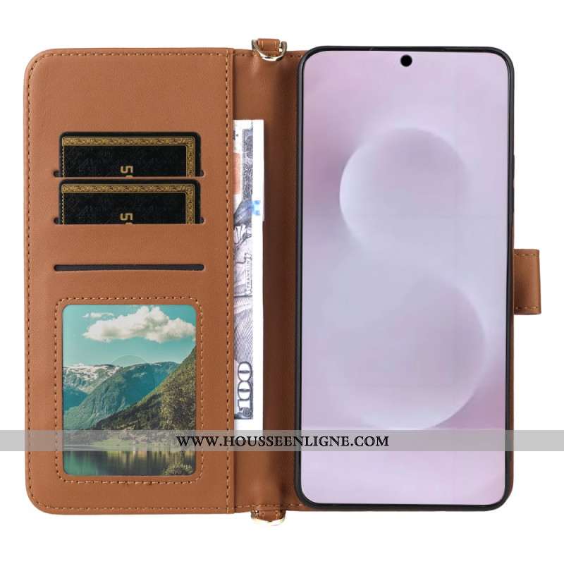 Housse Samsung Galaxy S25 Edge Matelassée avec Lanière et Bandoulière