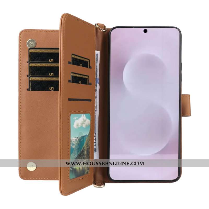 Housse Samsung Galaxy S25 Edge Matelassée avec Lanière et Bandoulière