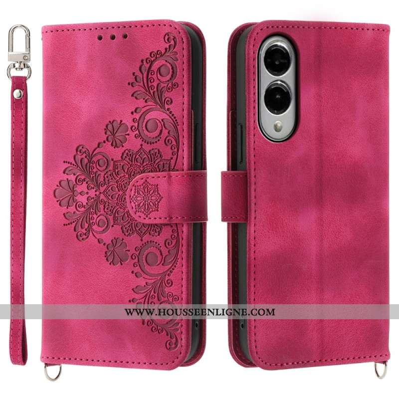 Housse Samsung Galaxy S25 Edge Motif Floral et Sangles