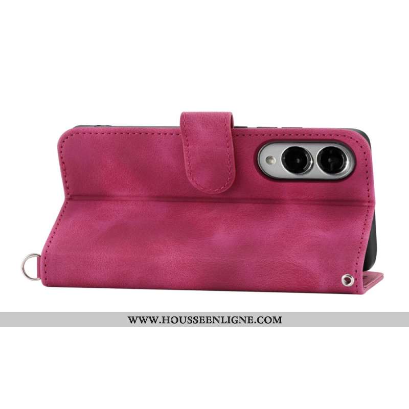 Housse Samsung Galaxy S25 Edge Motif Floral et Sangles