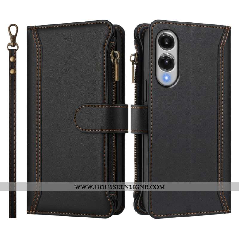 Housse Samsung Galaxy S25 Edge Portefeuille 9 Porte-Cartes et Lanière