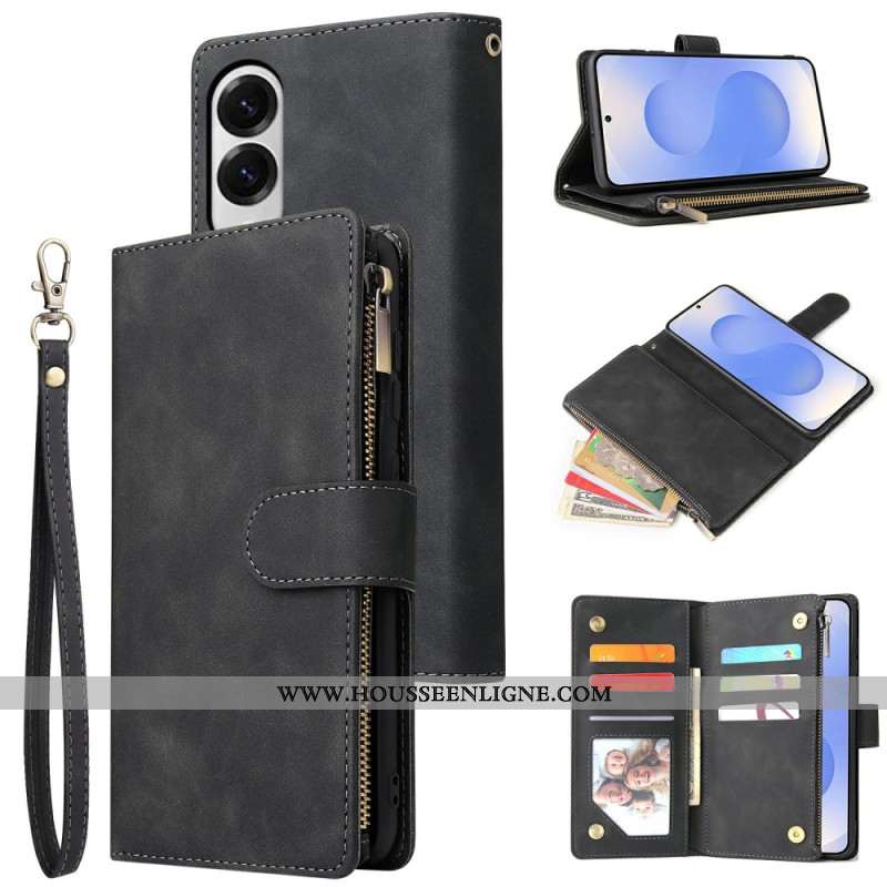 Housse Samsung Galaxy S25 Edge Portefeuille Effet Daim