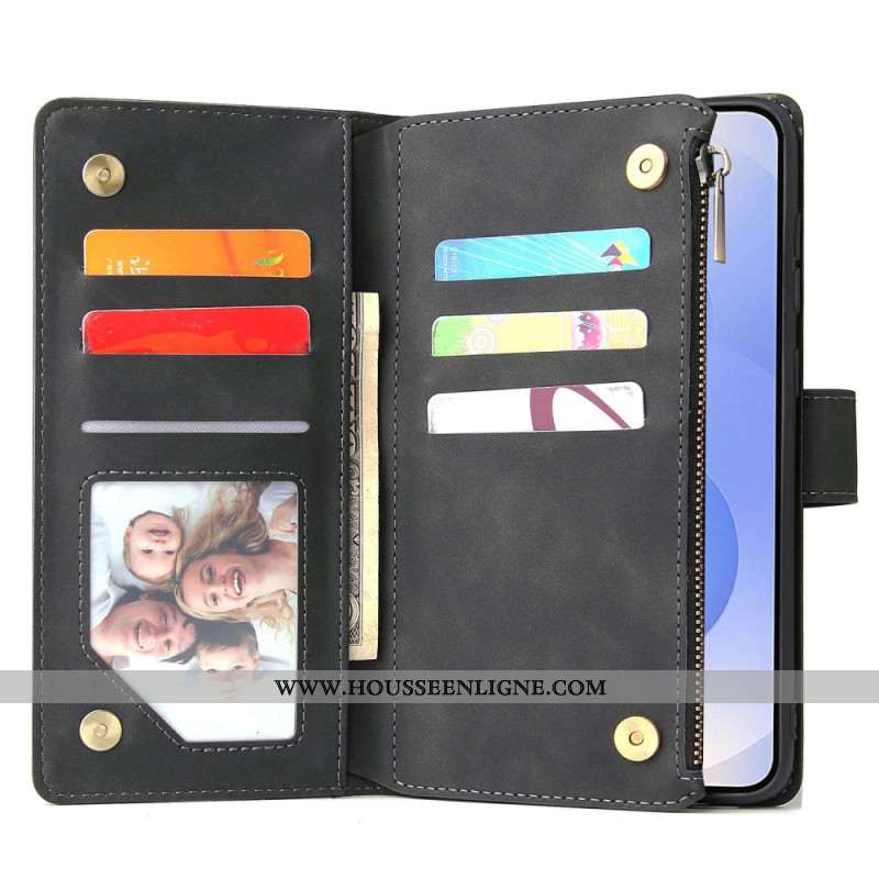 Housse Samsung Galaxy S25 Edge Portefeuille Effet Daim