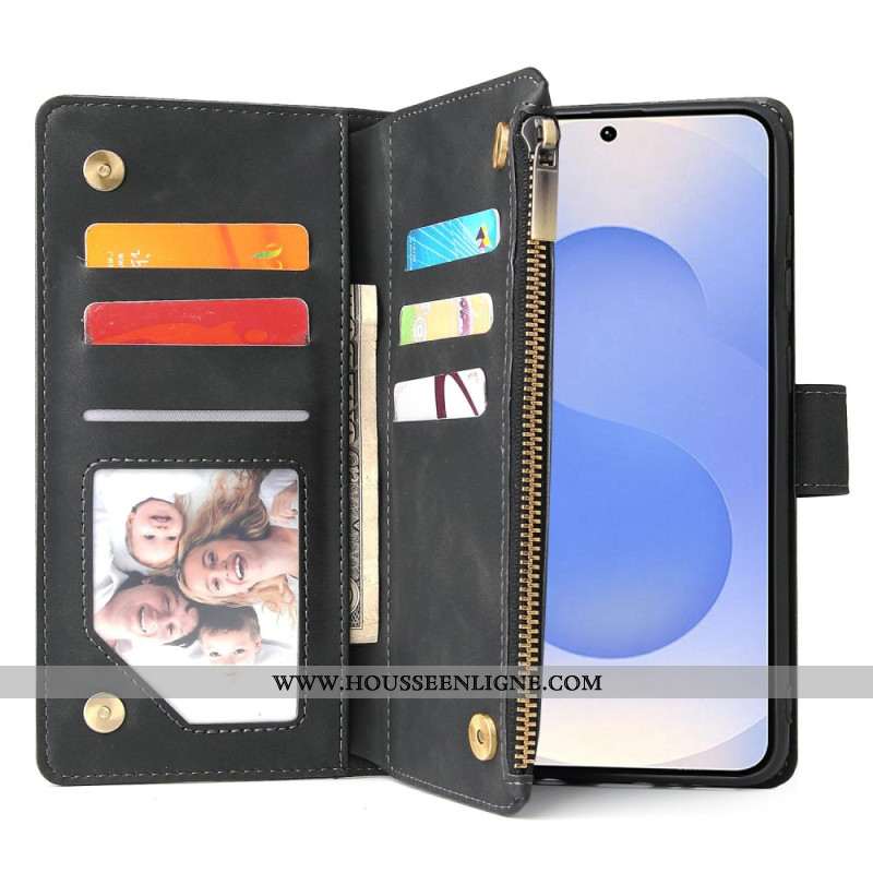 Housse Samsung Galaxy S25 Edge Portefeuille Effet Daim