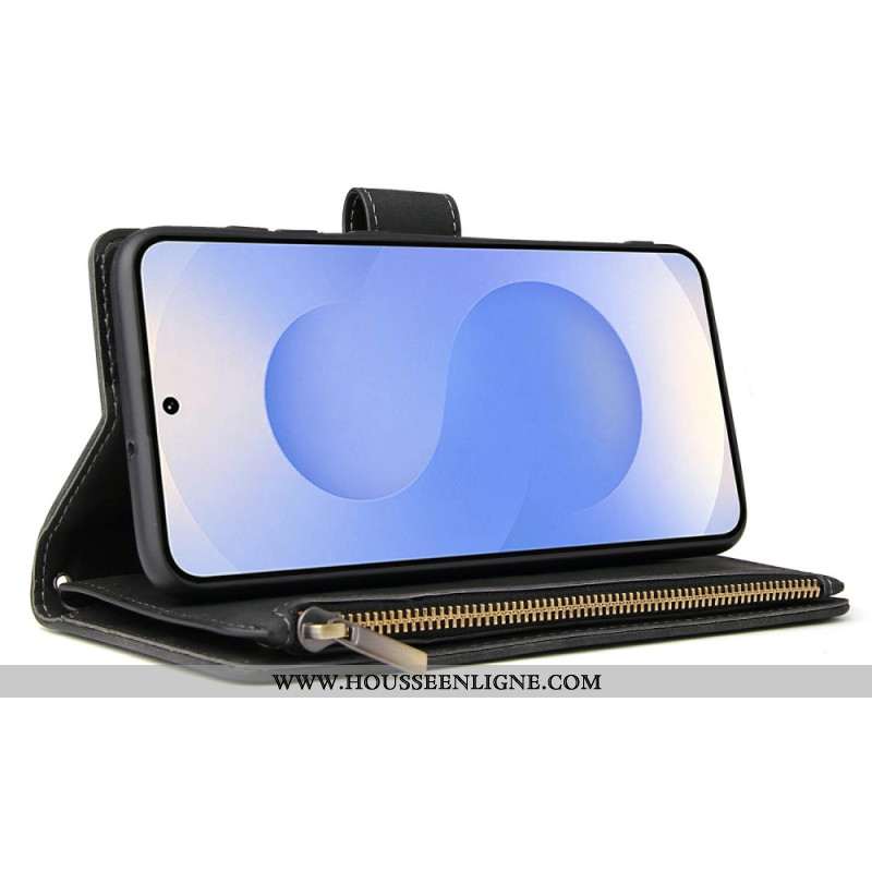 Housse Samsung Galaxy S25 Edge Portefeuille Effet Daim