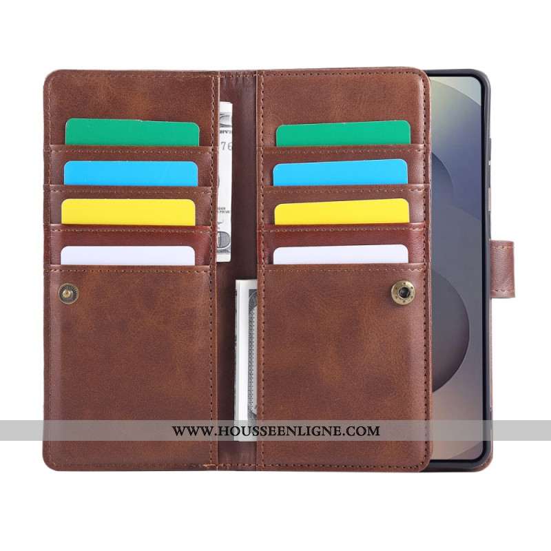 Housse Samsung Galaxy S25 Edge Portefeuille Magnétique et Lanière