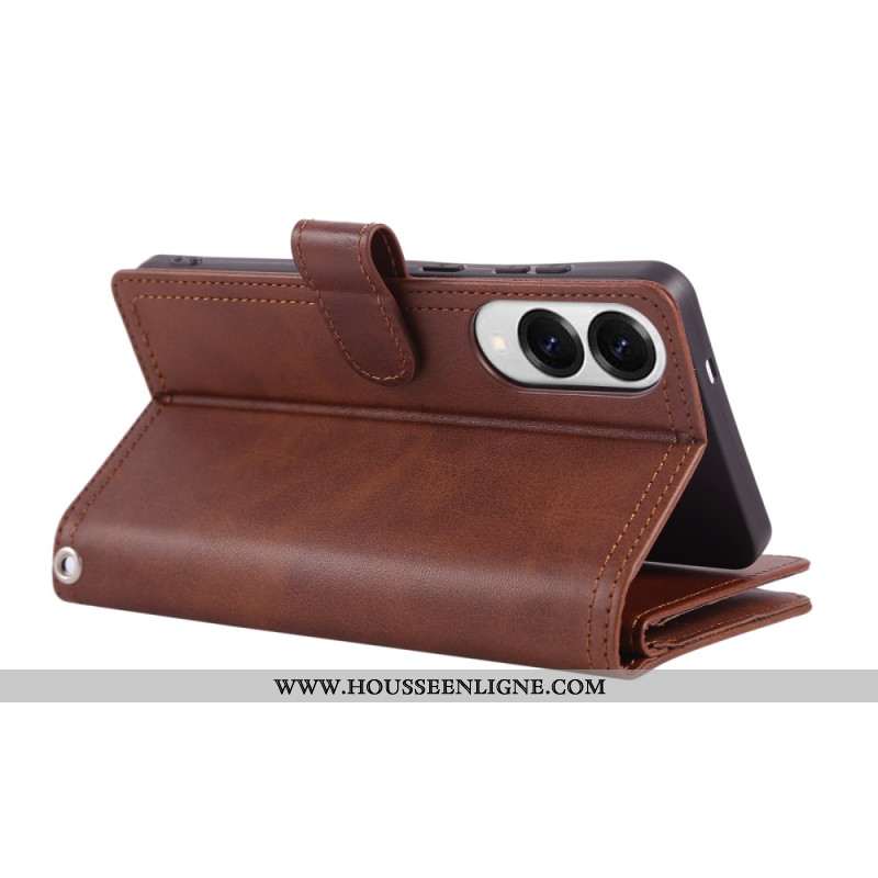 Housse Samsung Galaxy S25 Edge Portefeuille Magnétique et Lanière