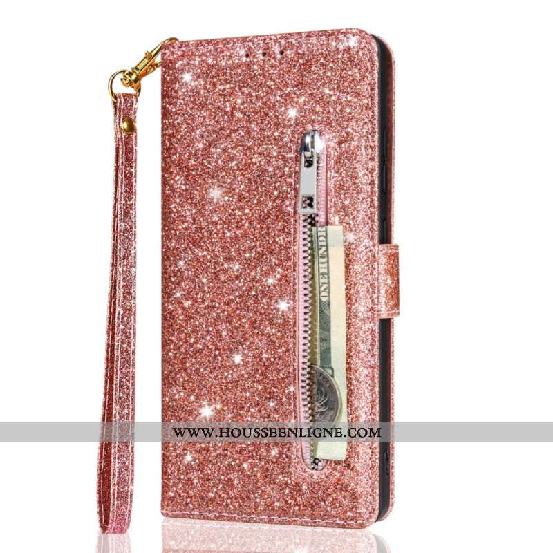 Housse Samsung Galaxy S25 Edge Portefeuille Paillettes