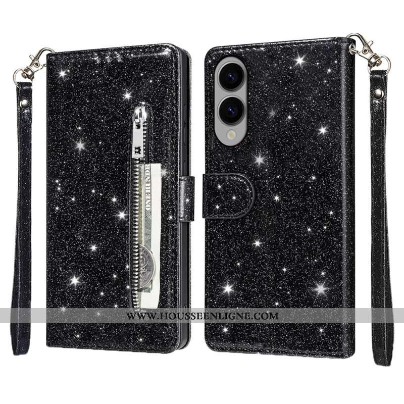 Housse Samsung Galaxy S25 Edge Portefeuille Paillettes