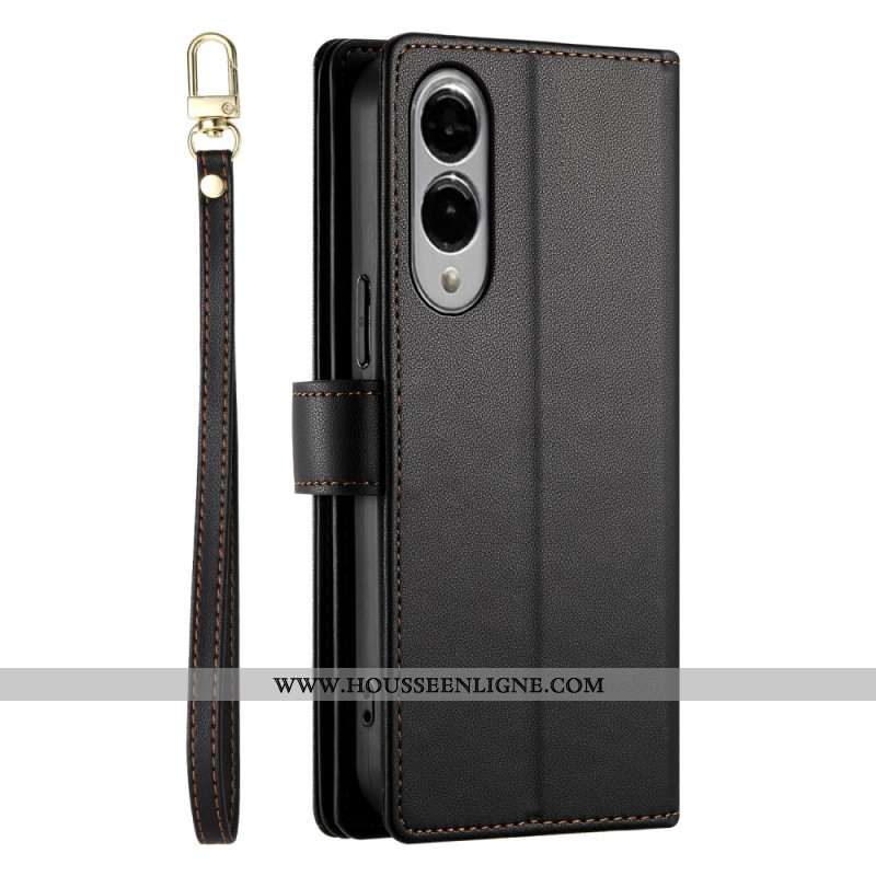 Housse Samsung Galaxy S25 Edge Portefeuille avec Sangles