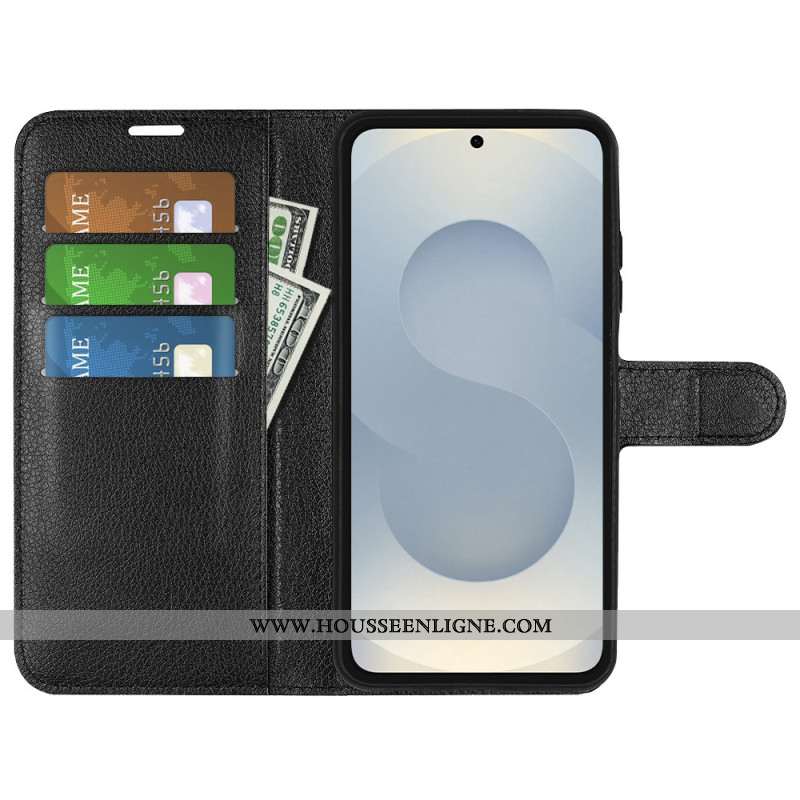 Housse Samsung Galaxy S25 Edge Simili Cuir Litchi