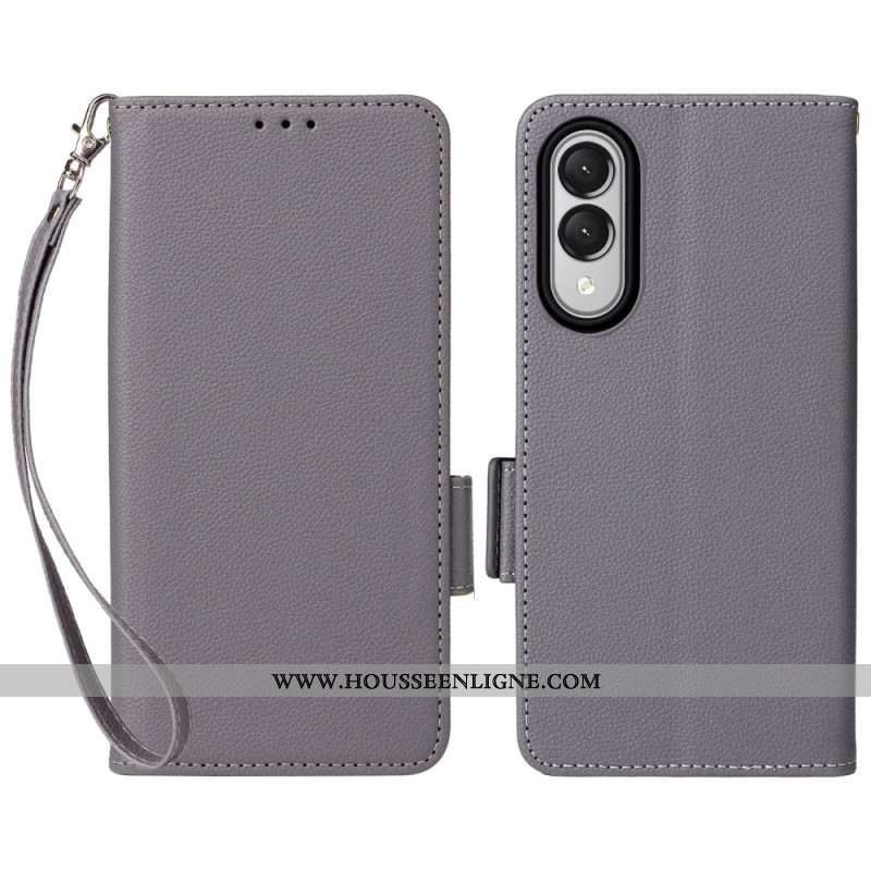 Housse Samsung Galaxy S25 Edge Simili Cuir à Lanière