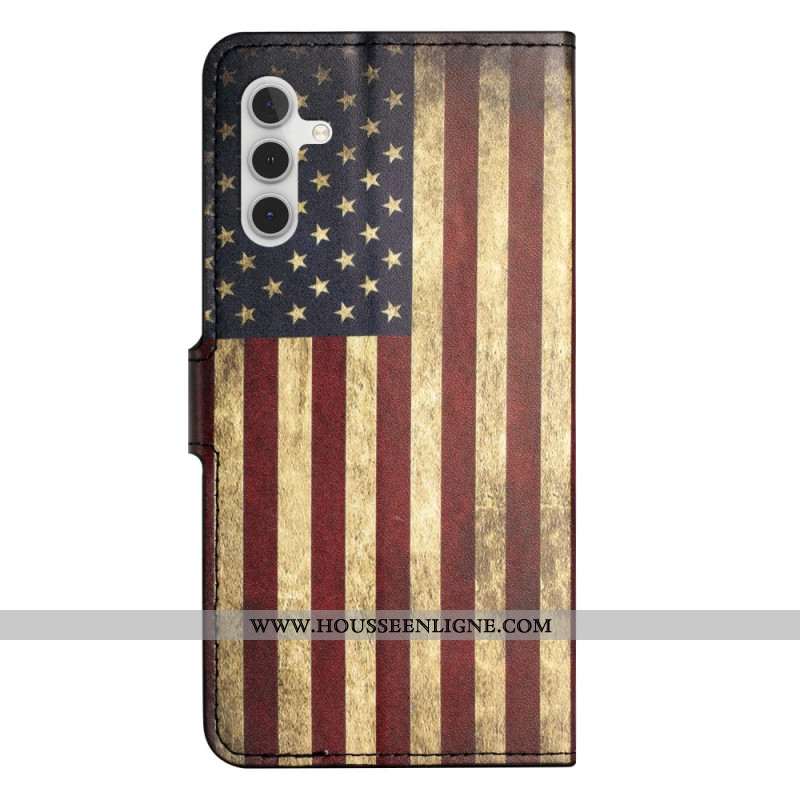 Housse Samsung Galaxy S25 FE Drapeau Américain Vintage