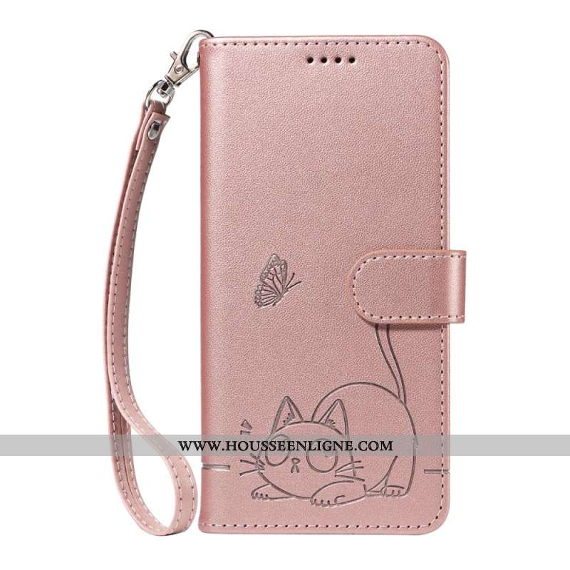 Housse Samsung Galaxy S25 FE Empreinte Chat à Lanière