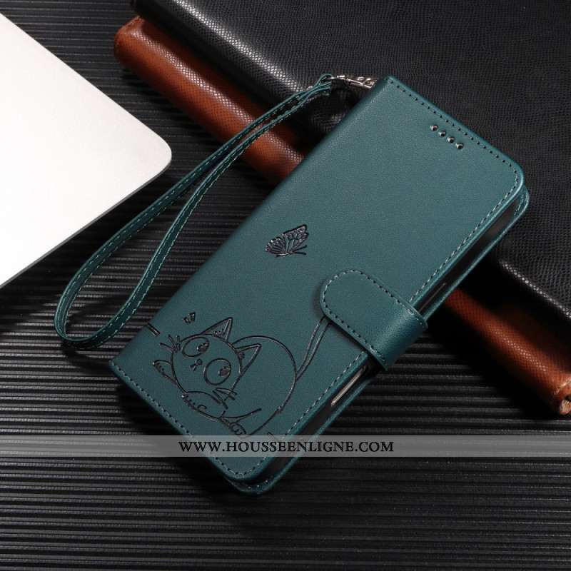 Housse Samsung Galaxy S25 FE Empreinte Chat à Lanière