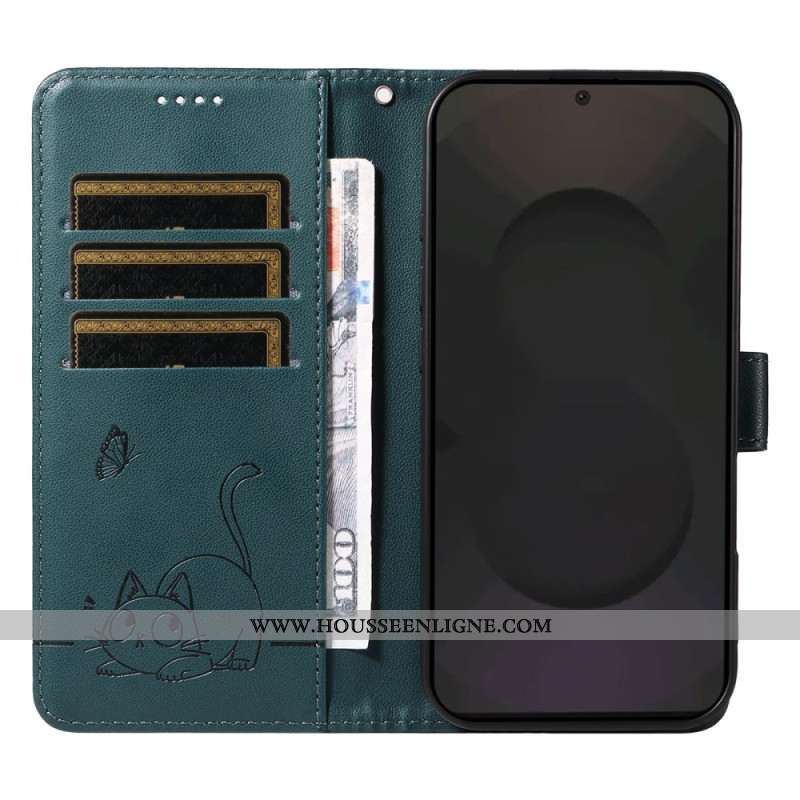 Housse Samsung Galaxy S25 FE Empreinte Chat à Lanière