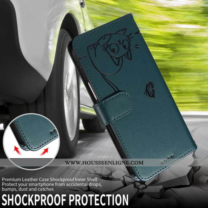 Housse Samsung Galaxy S25 FE Empreinte Chat à Lanière