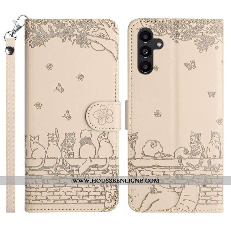 Housse Samsung Galaxy S25 FE Empreinte Chats à Lanière