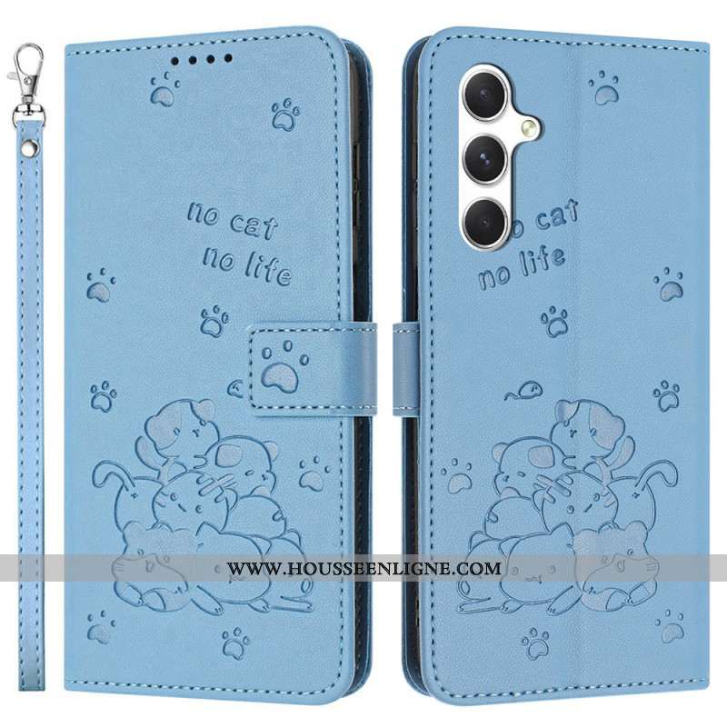 Housse Samsung Galaxy S25 FE Empreinte Chats à Lanière