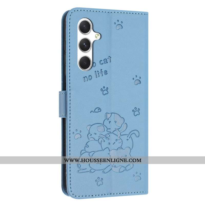 Housse Samsung Galaxy S25 FE Empreinte Chats à Lanière