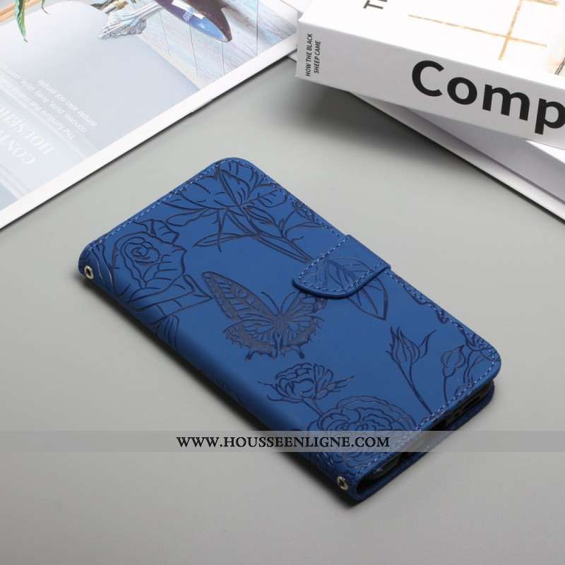 Housse Samsung Galaxy S25 FE Empreinte Papillons à Lanière