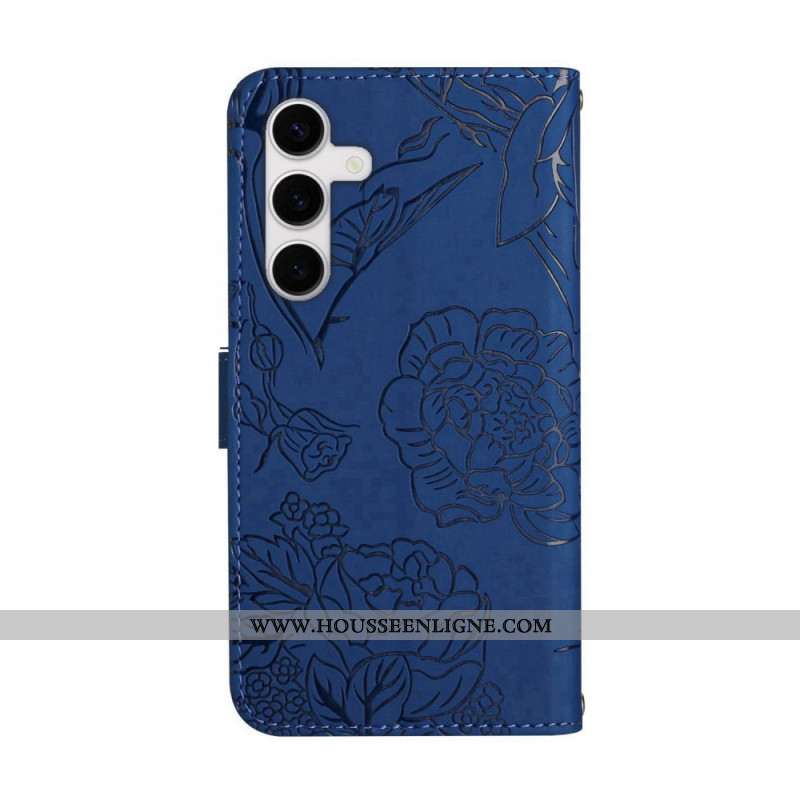 Housse Samsung Galaxy S25 FE Empreinte Papillons à Lanière