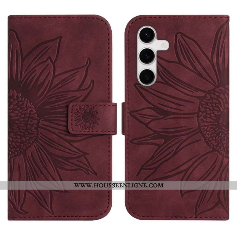 Housse Samsung Galaxy S25 FE Empreinte Tournesol à Bandoulière