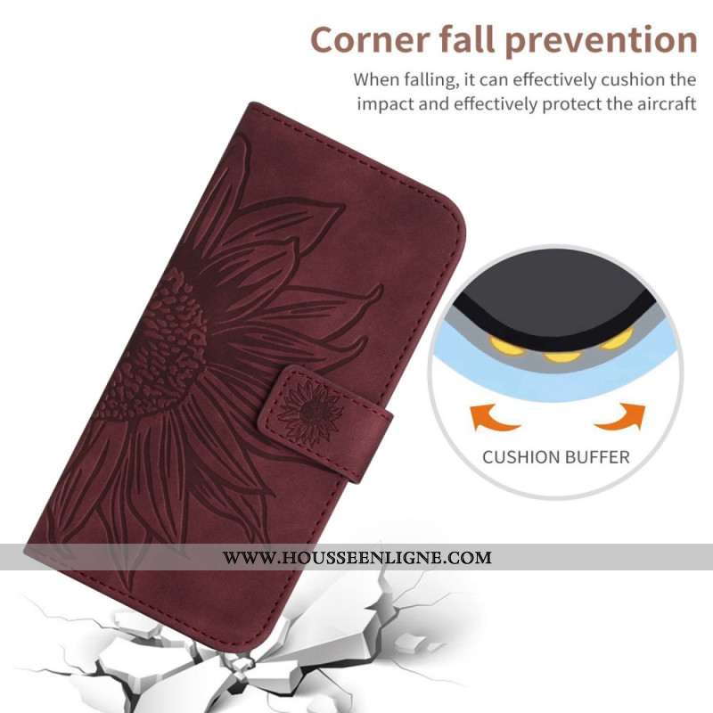 Housse Samsung Galaxy S25 FE Empreinte Tournesol à Bandoulière