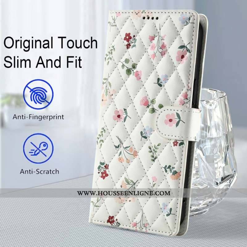 Housse Samsung Galaxy S25 FE Fleurettes à Lanière