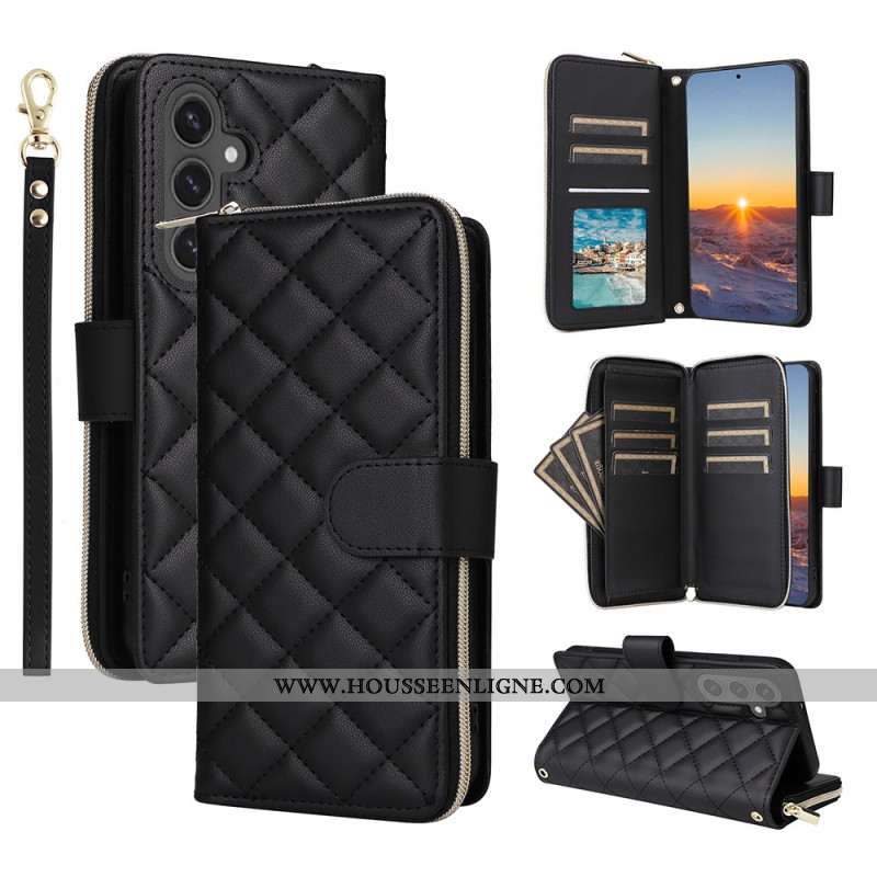 Housse Samsung Galaxy S25 FE Matelassée avec Lanière et Bandoulière