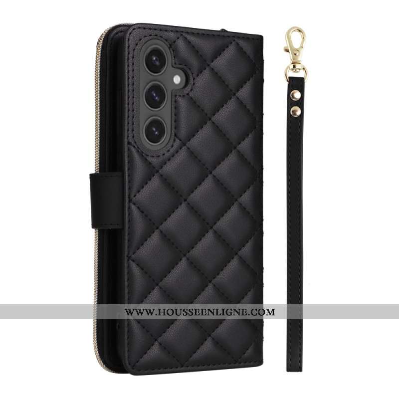 Housse Samsung Galaxy S25 FE Matelassée avec Lanière et Bandoulière