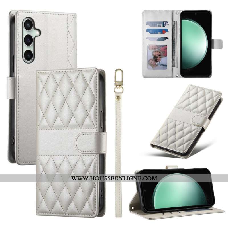 Housse Samsung Galaxy S25 FE Matelassée avec Sangles