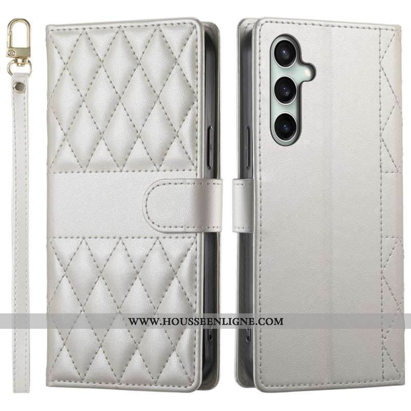 Housse Samsung Galaxy S25 FE Matelassée avec Sangles