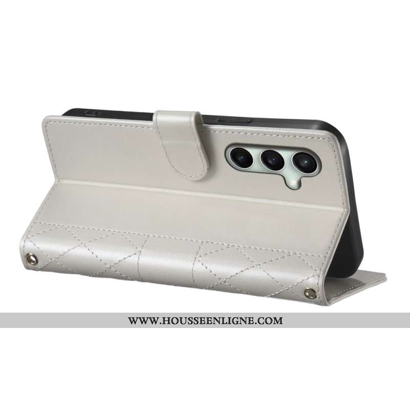 Housse Samsung Galaxy S25 FE Matelassée avec Sangles