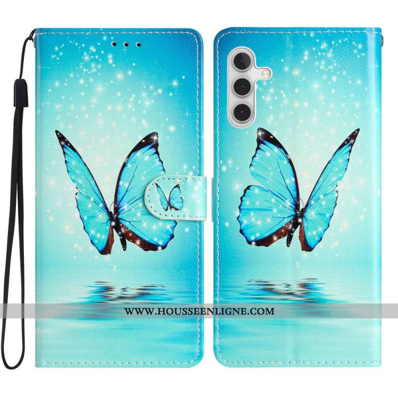 Housse Samsung Galaxy S25 FE Papillon Bleu