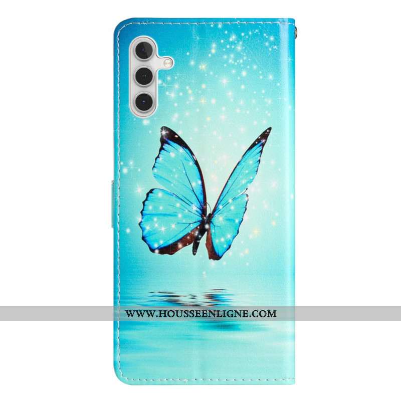 Housse Samsung Galaxy S25 FE Papillon Bleu