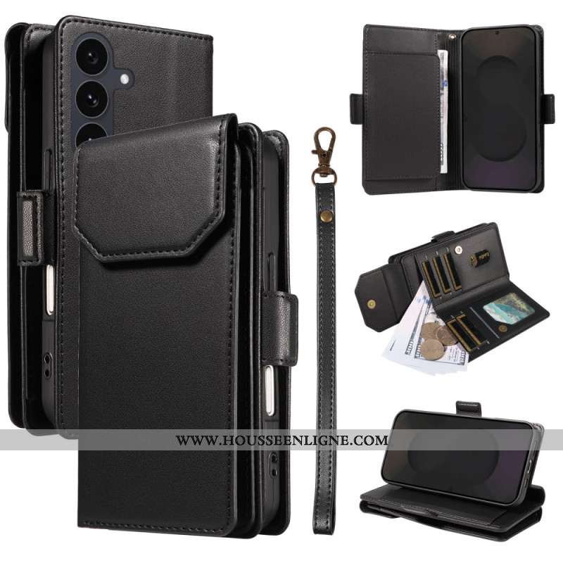 Housse Samsung Galaxy S25 FE Porte-Cartes et Dragonne