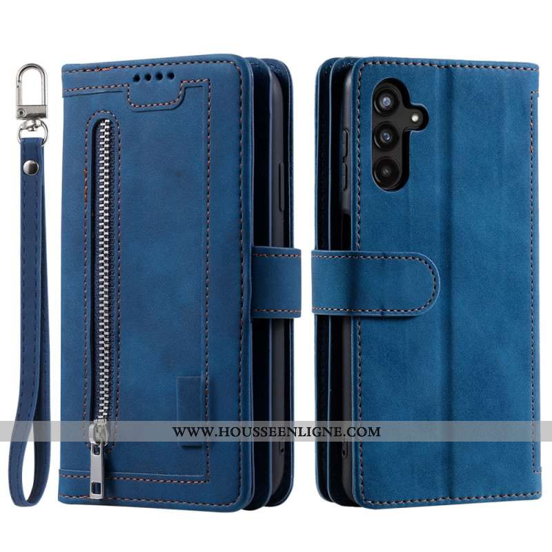 Housse Samsung Galaxy S25 FE Porte-cartes et Fermeture Éclair