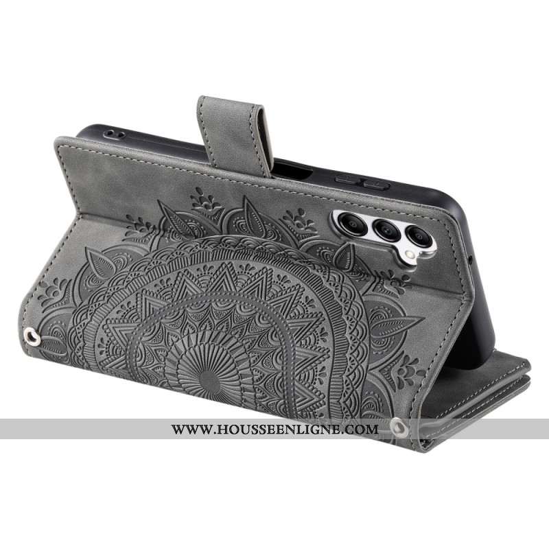 Housse Samsung Galaxy S25 FE Portefeuille Mandala avec Lanière