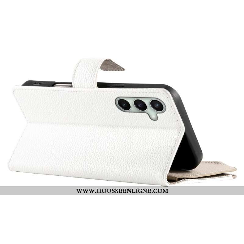 Housse Samsung Galaxy S25 FE Portefeuille Zippé en Cuir avec Sangles