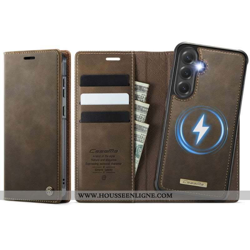 Housse Samsung Galaxy S25 FE Portefeuille avec Coque Détachable RFID