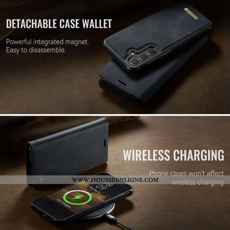 Housse Samsung Galaxy S25 FE Portefeuille avec Coque Détachable RFID