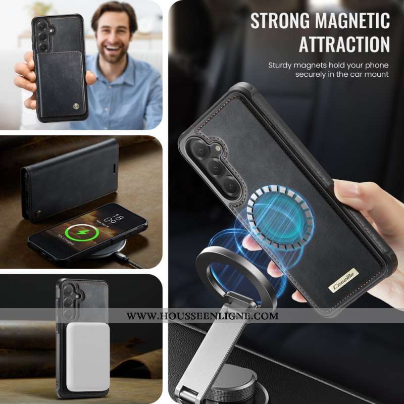 Housse Samsung Galaxy S25 FE Portefeuille avec Coque Détachable RFID